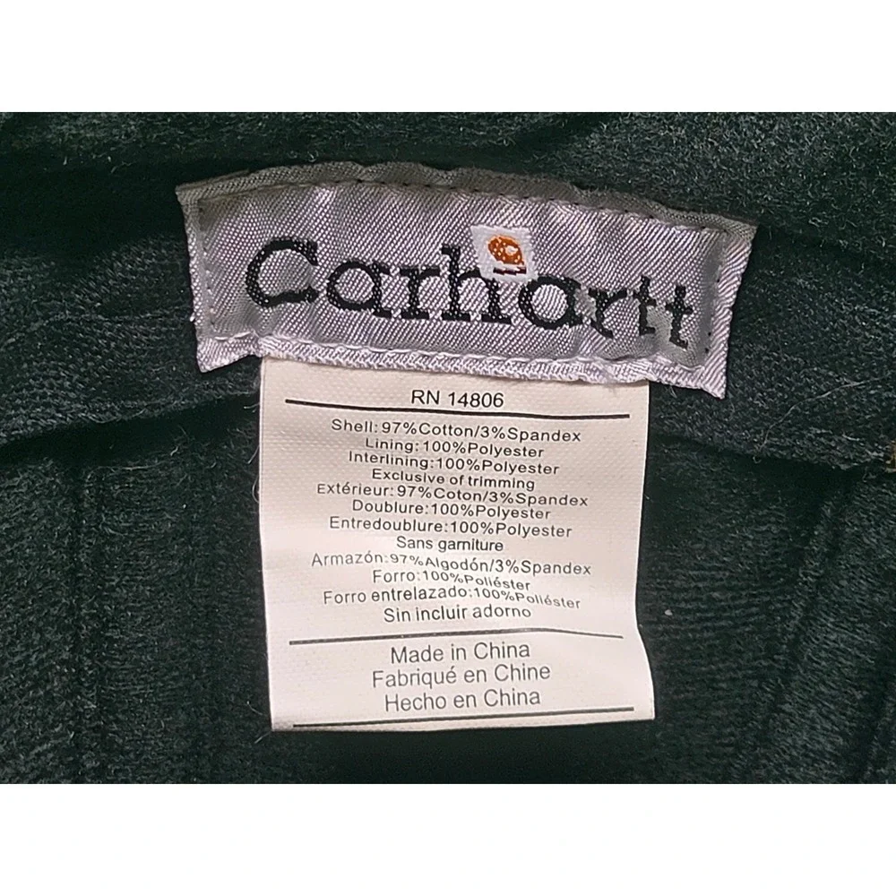 Carhartt A199 BRN Canvas Ear Flap Cap Brown Duck Workwear Hat M/L NWT NOS *Flaw*